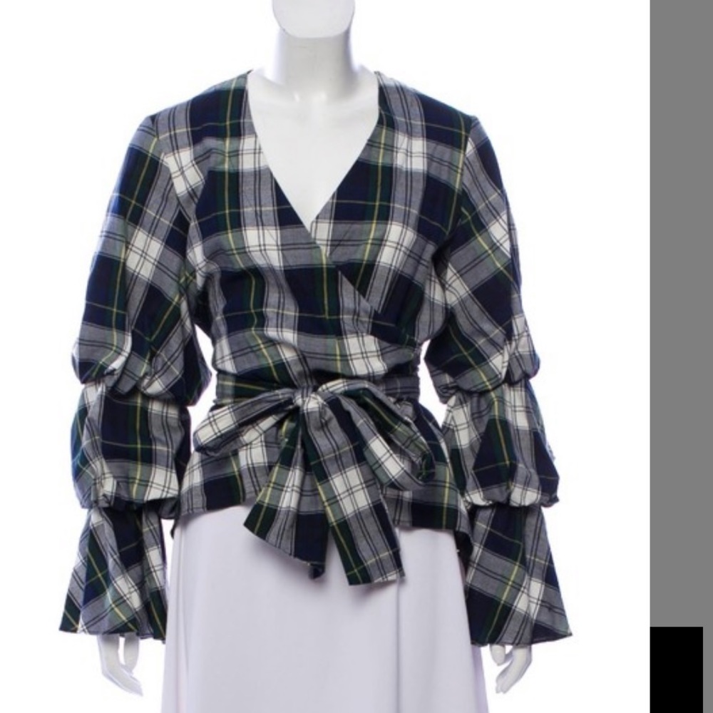 Petersyn wrap blouse - plaid